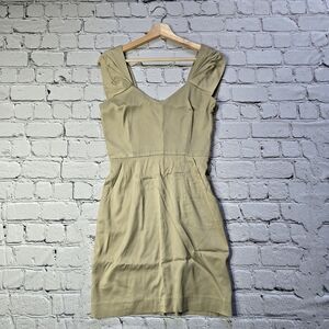 Barneys New York Co-op Beige Neutral Sleeveless A-Line Classic Dress Size 4